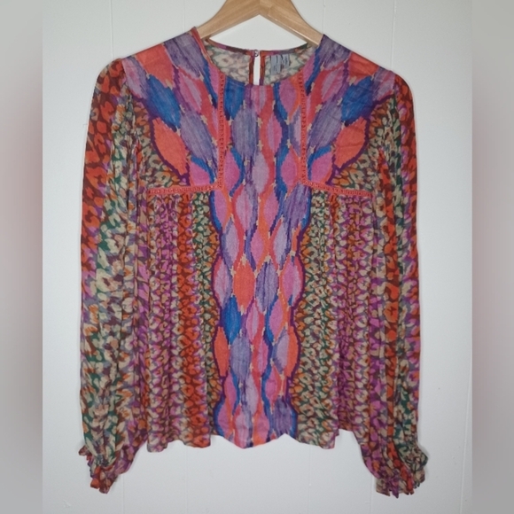 Anthropologie Tops - Anthropologie Multicolor Patterned Blouse